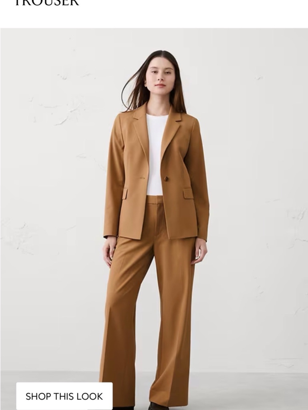 Banana Republic Factory Wide-Leg Trousers in Camel Brown